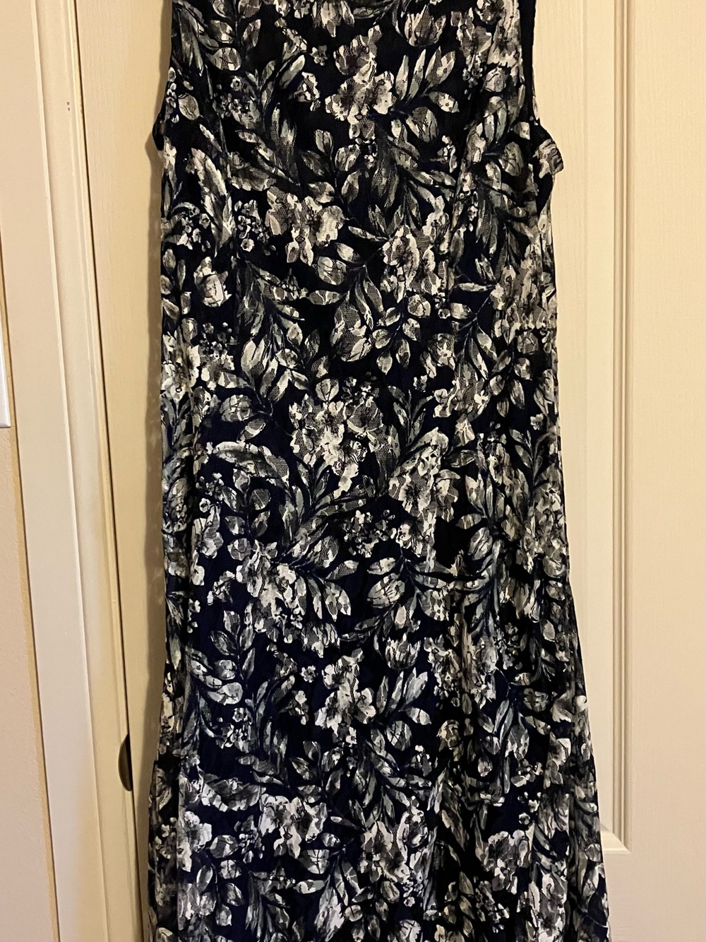 connected apparel Black and White Floral Maxi Dress